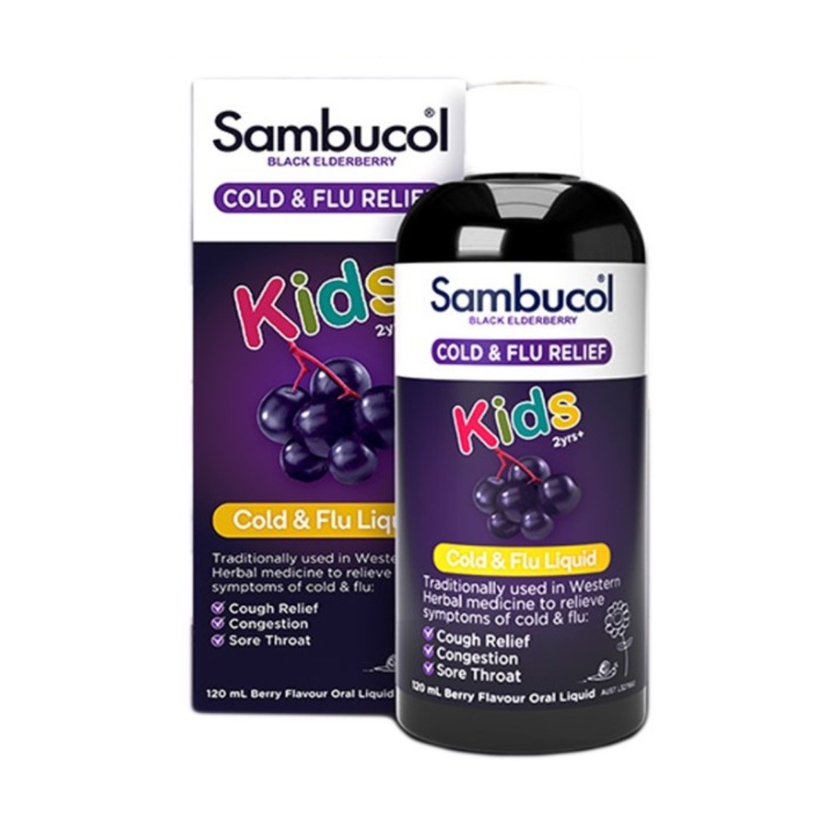 澳洲 Sambucol Black Elderberry Cold & Flu Relief 兒童黑接骨木感冒糖漿 120ml
