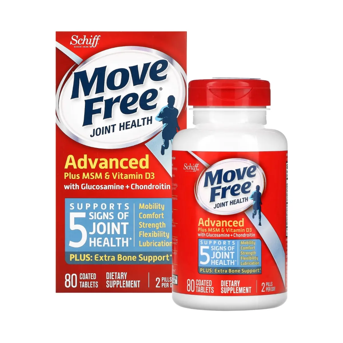 美國🇺🇸Schiff Move Free 關節健康 5合1 強效添加MSM&維生素 80粒
