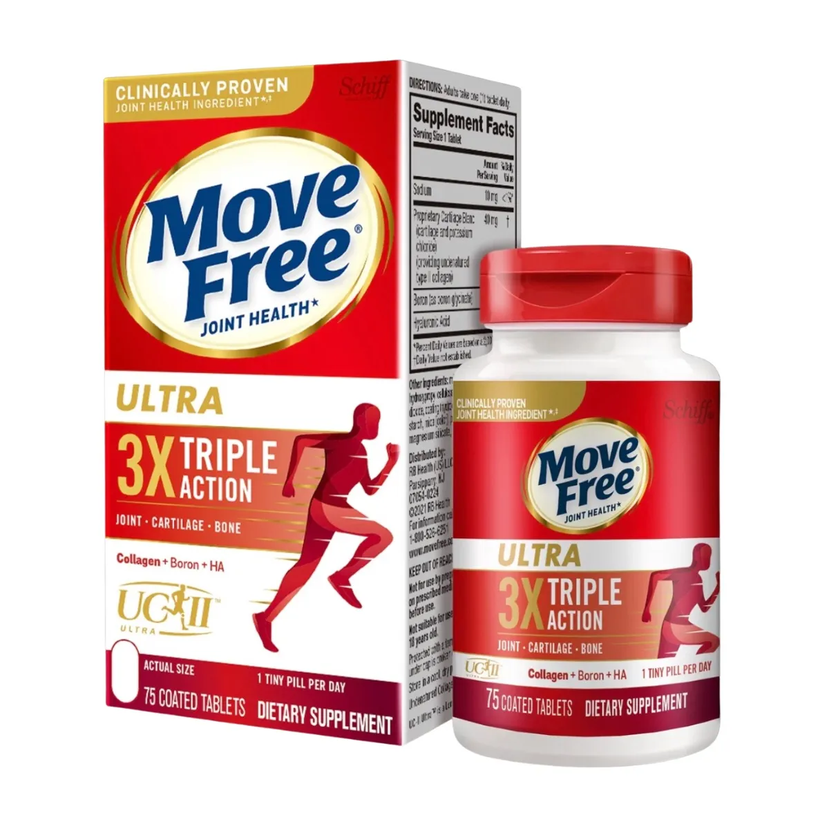 美國🇺🇸Schiff Move Free 關節健康 特強型 三重功效 (含UC-II膠原蛋白+HA透明質酸) 75粒